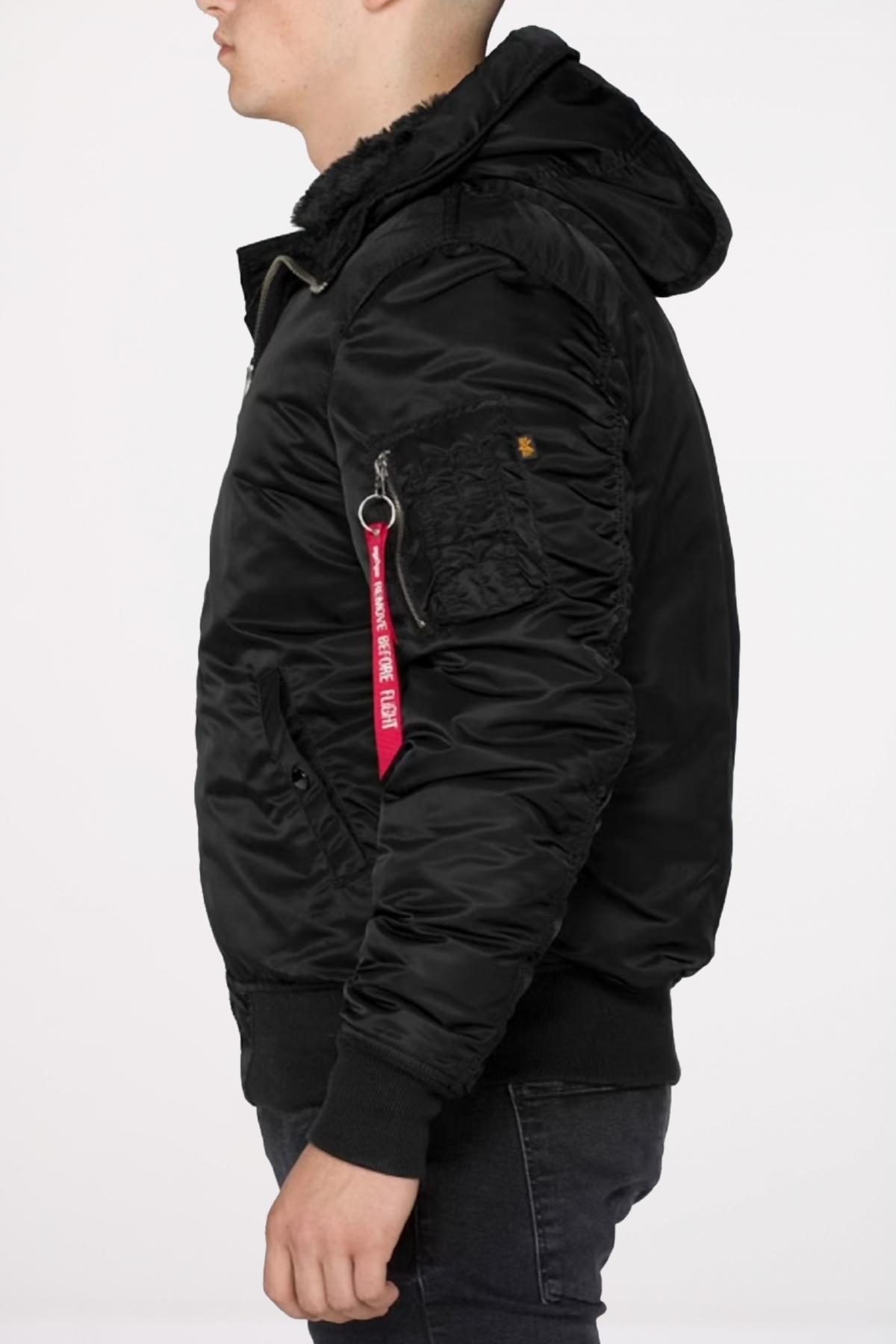 ALPHA INDUSTRIES MA- HOODED en color NEGRO  (2)