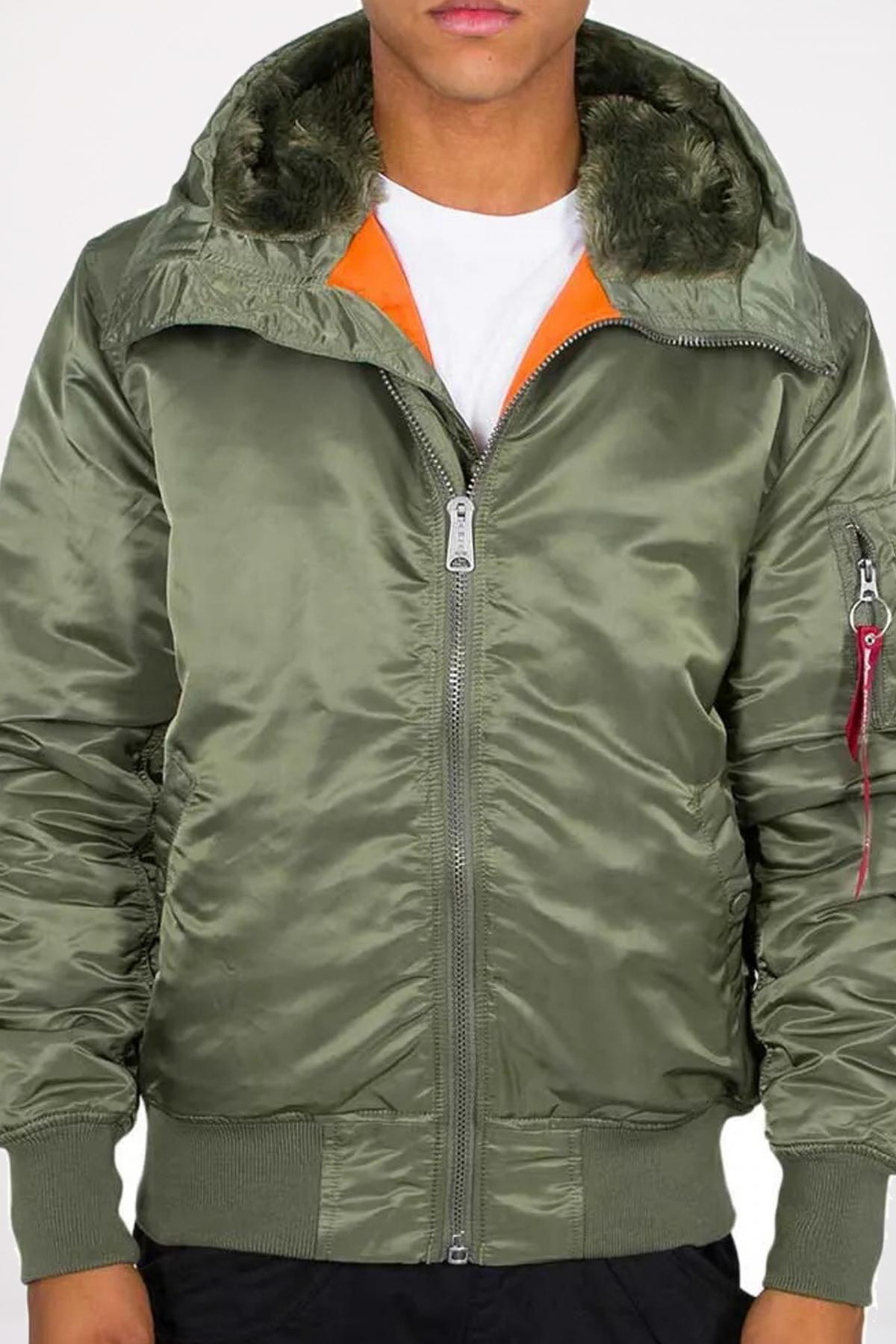 ALPHA INDUSTRIES MA- HOODED en color VERDE  (1)