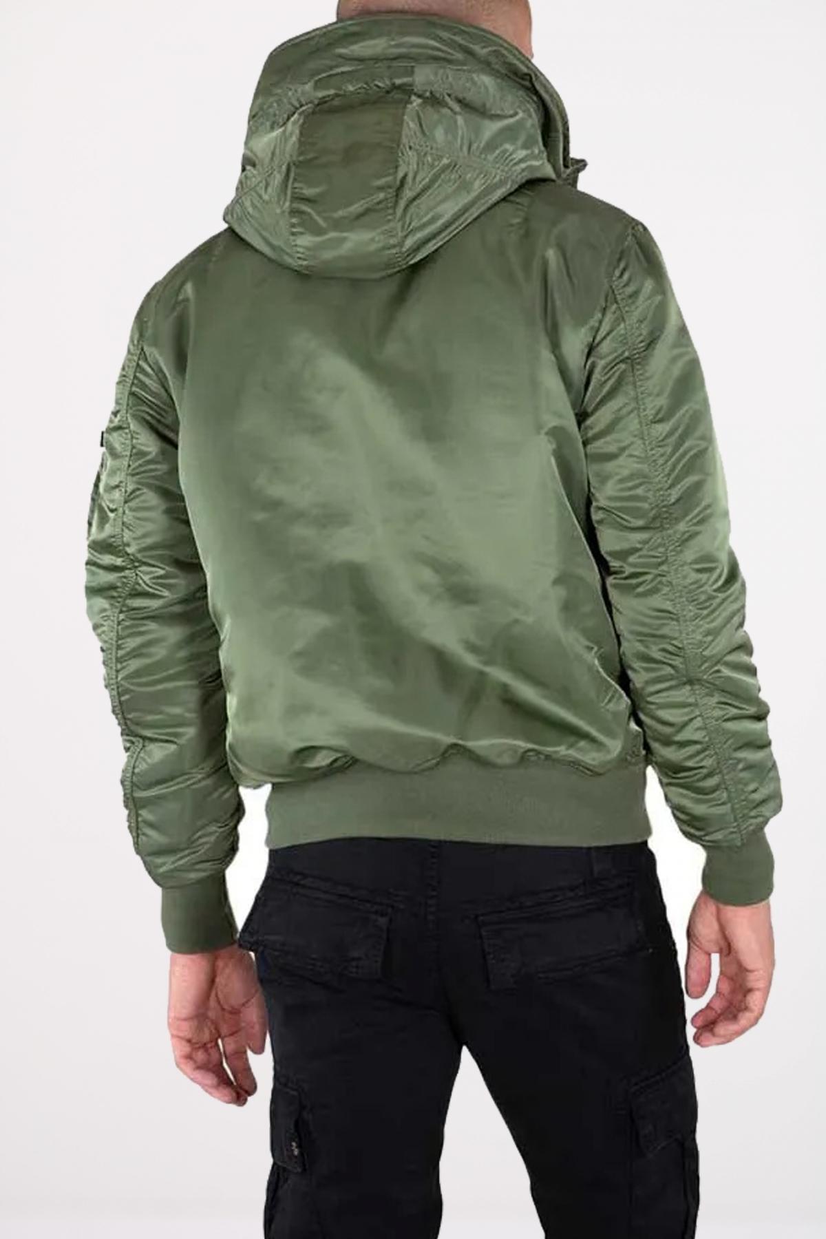 ALPHA INDUSTRIES MA- HOODED en color VERDE  (3)
