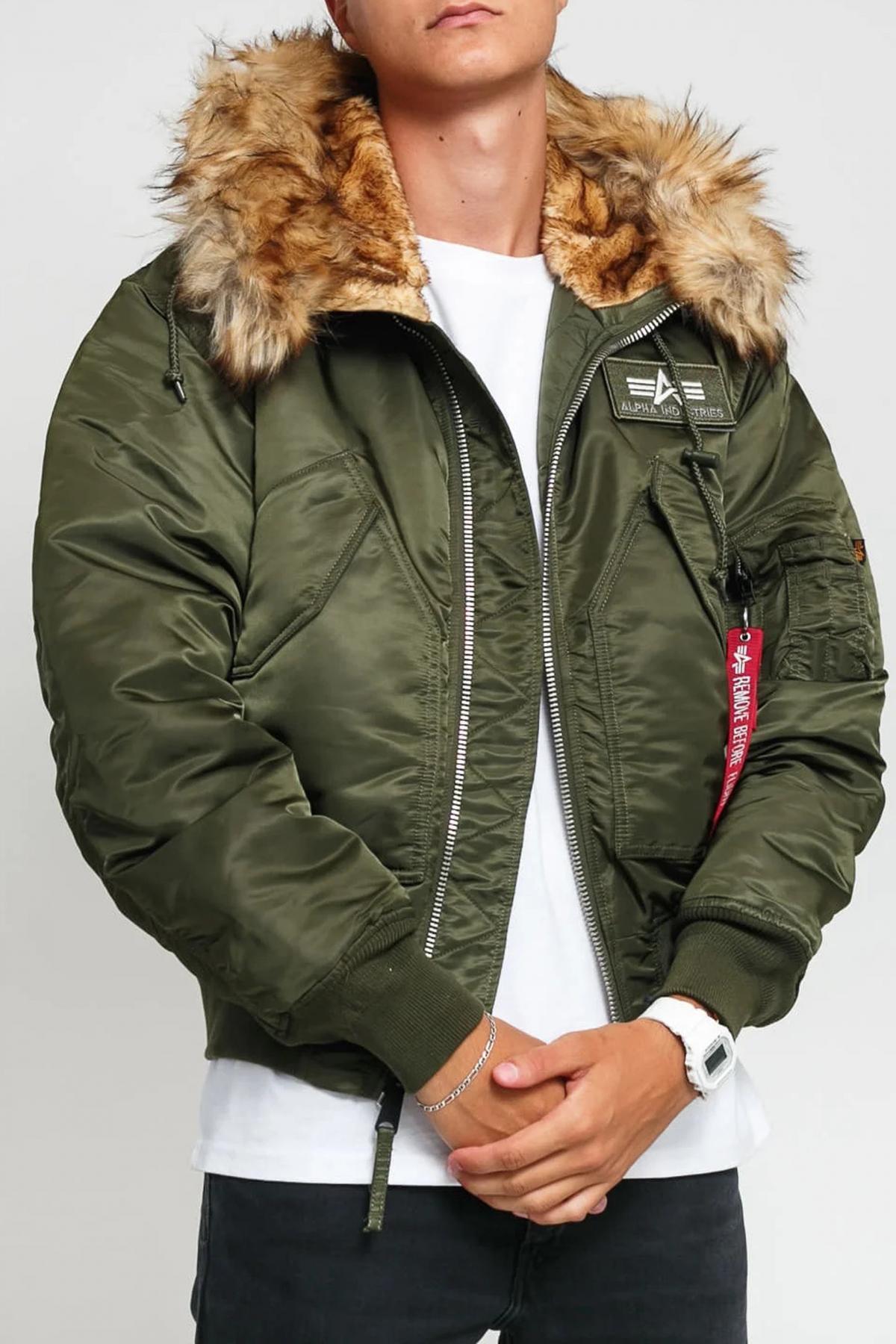 ALPHA INDUSTRIES P HOODED CUSTOM en color VERDE  (1)