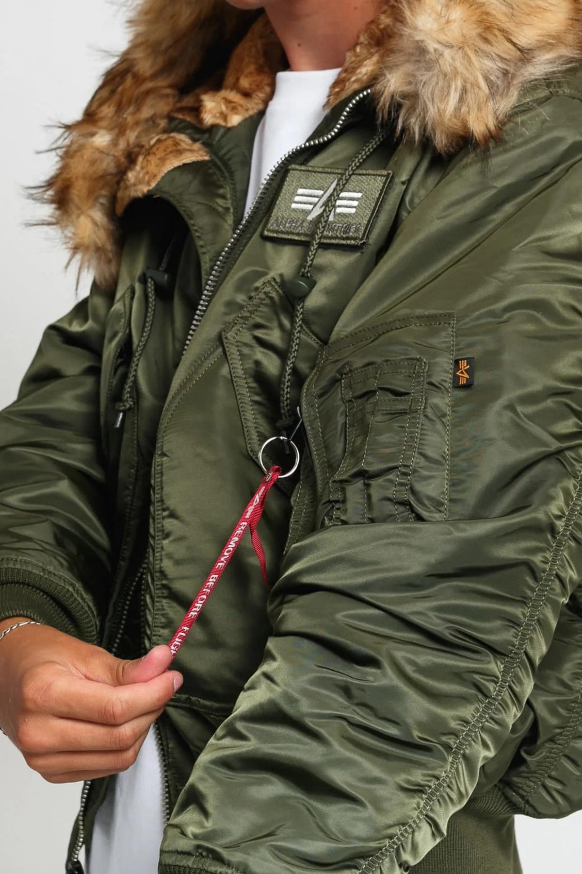 ALPHA INDUSTRIES P HOODED CUSTOM en color VERDE  (4)