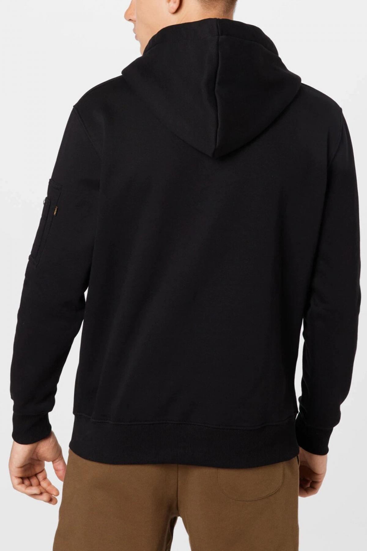 ALPHA INDUSTRIES ALPHA LABEL HOODY en color NEGRO  (3)