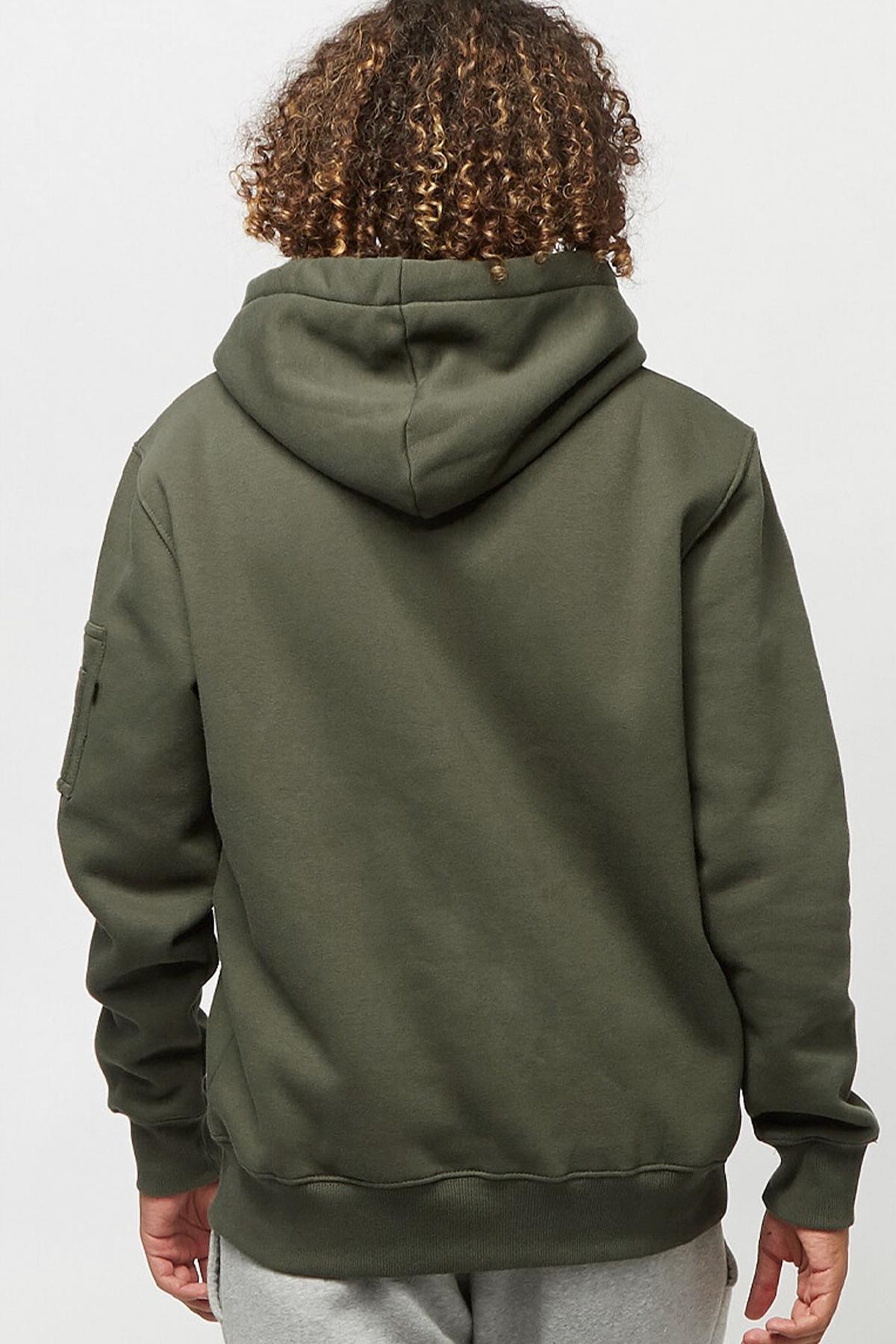 ALPHA INDUSTRIES ALPHA LABEL HOODY en color VERDE  (2)
