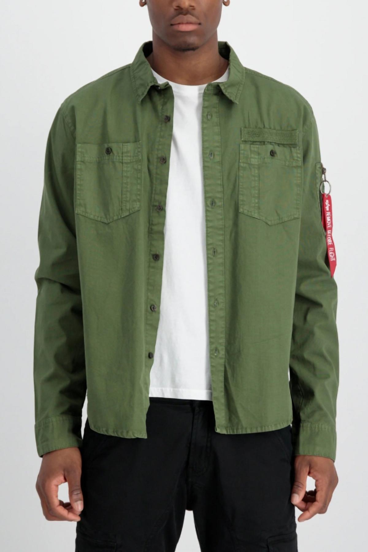 ALPHA INDUSTRIES AIR FORCE EMB SHIRT en color VERDE  (1)