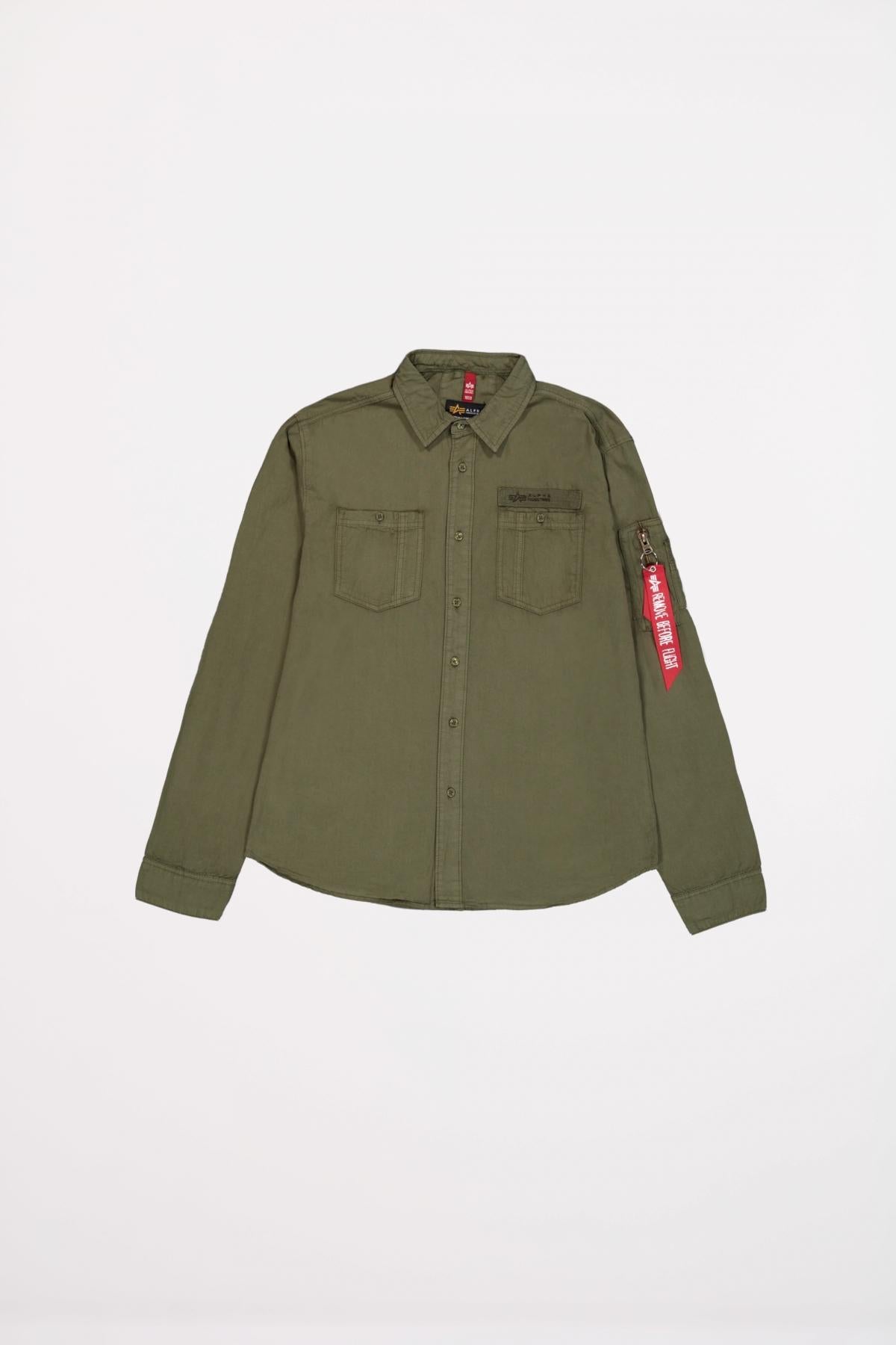 ALPHA INDUSTRIES AIR FORCE EMB SHIRT en color VERDE  (2)