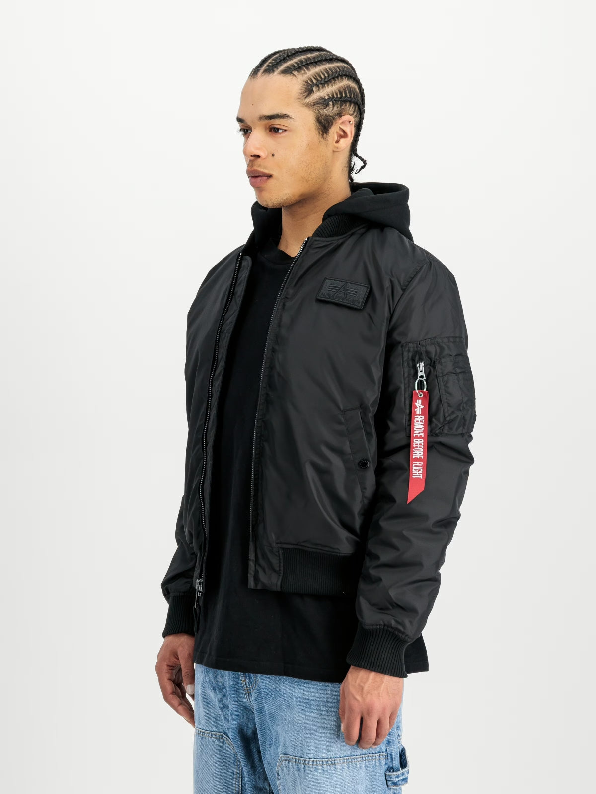 ALPHA INDUSTRIES MA- TT HOOD en color NEGRO  (2)
