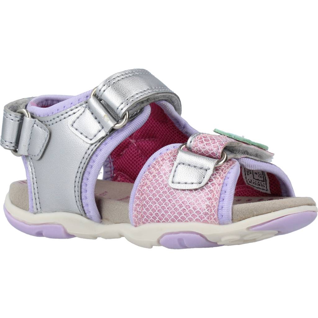 GEOX B SANDAL AGASIM GIRL en color PLATA  (5)