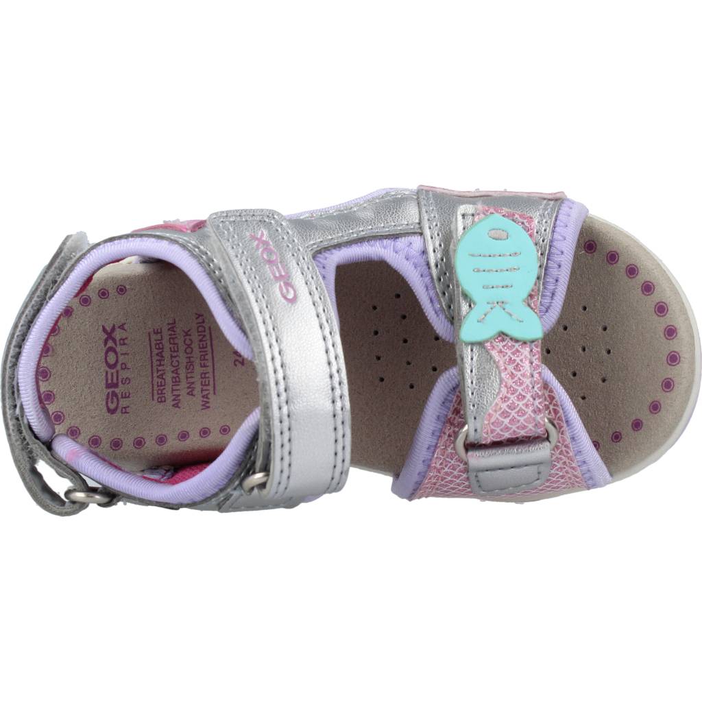 GEOX B SANDAL AGASIM GIRL en color PLATA  (7)
