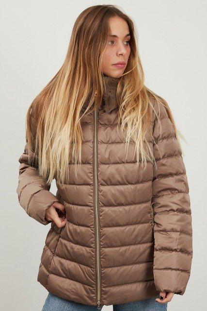 GEOX BETTANIE MID JKT en color MARRON  (1)