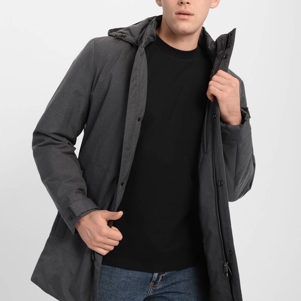 GEOX M KAVEN LONG JKT en color GRIS  (1)