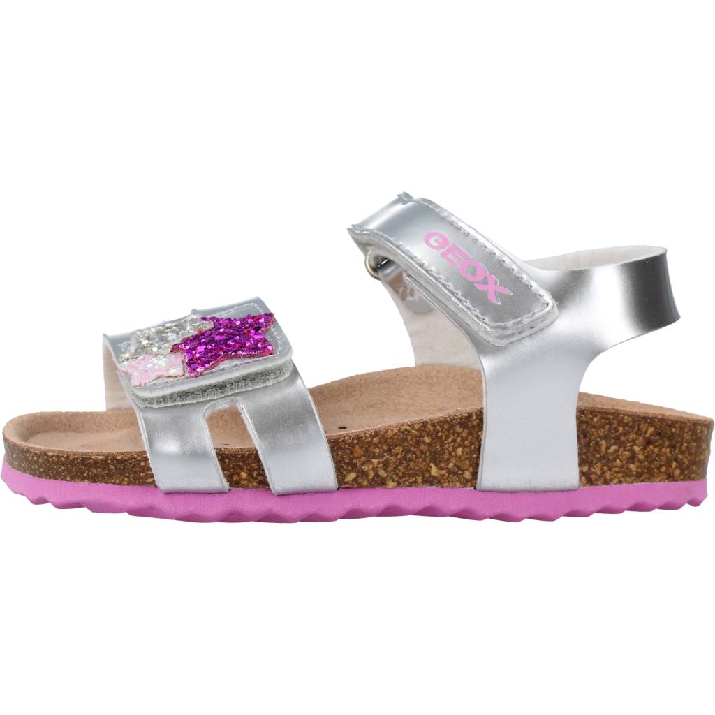 GEOX  B SANDAL CHALKI GIRL en color PLATA  (2)