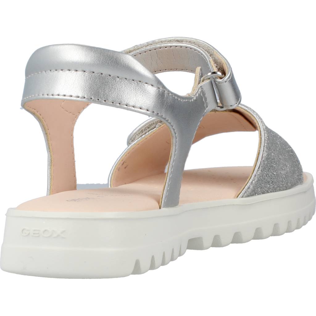 GEOX J SANDAL CORALIE GIR en color PLATA  (3)