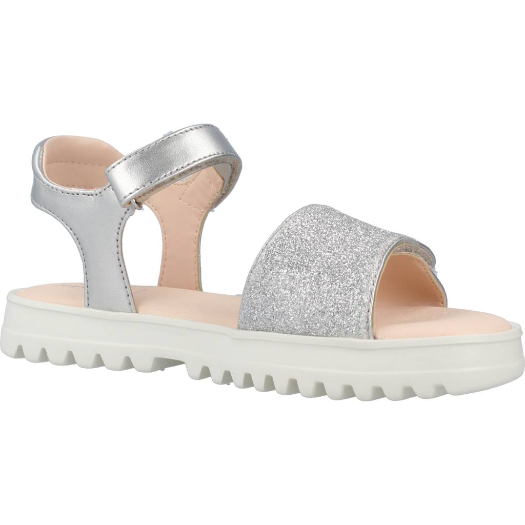 GEOX J SANDAL CORALIE GIR en color PLATA  (5)
