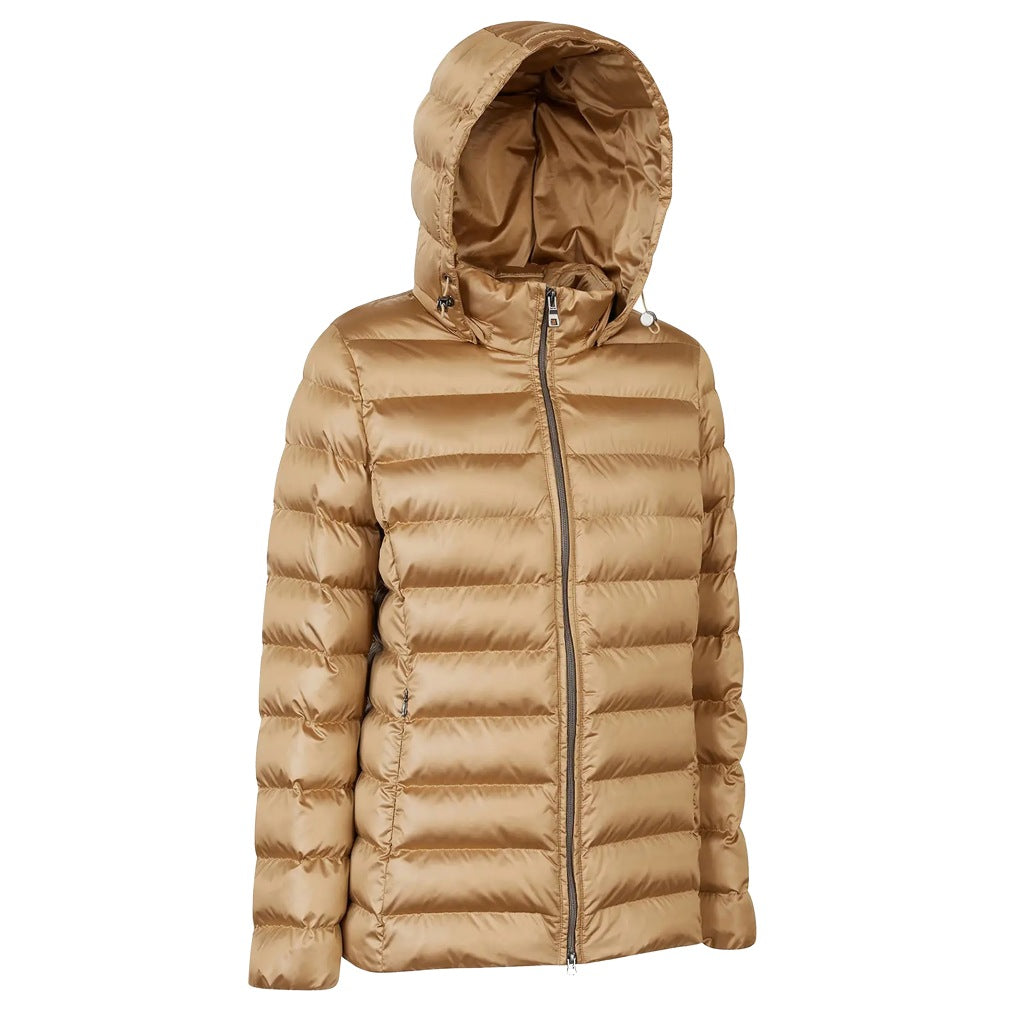 GEOX W ZOSMA MID JKT en color MARRON CLARO  (4)