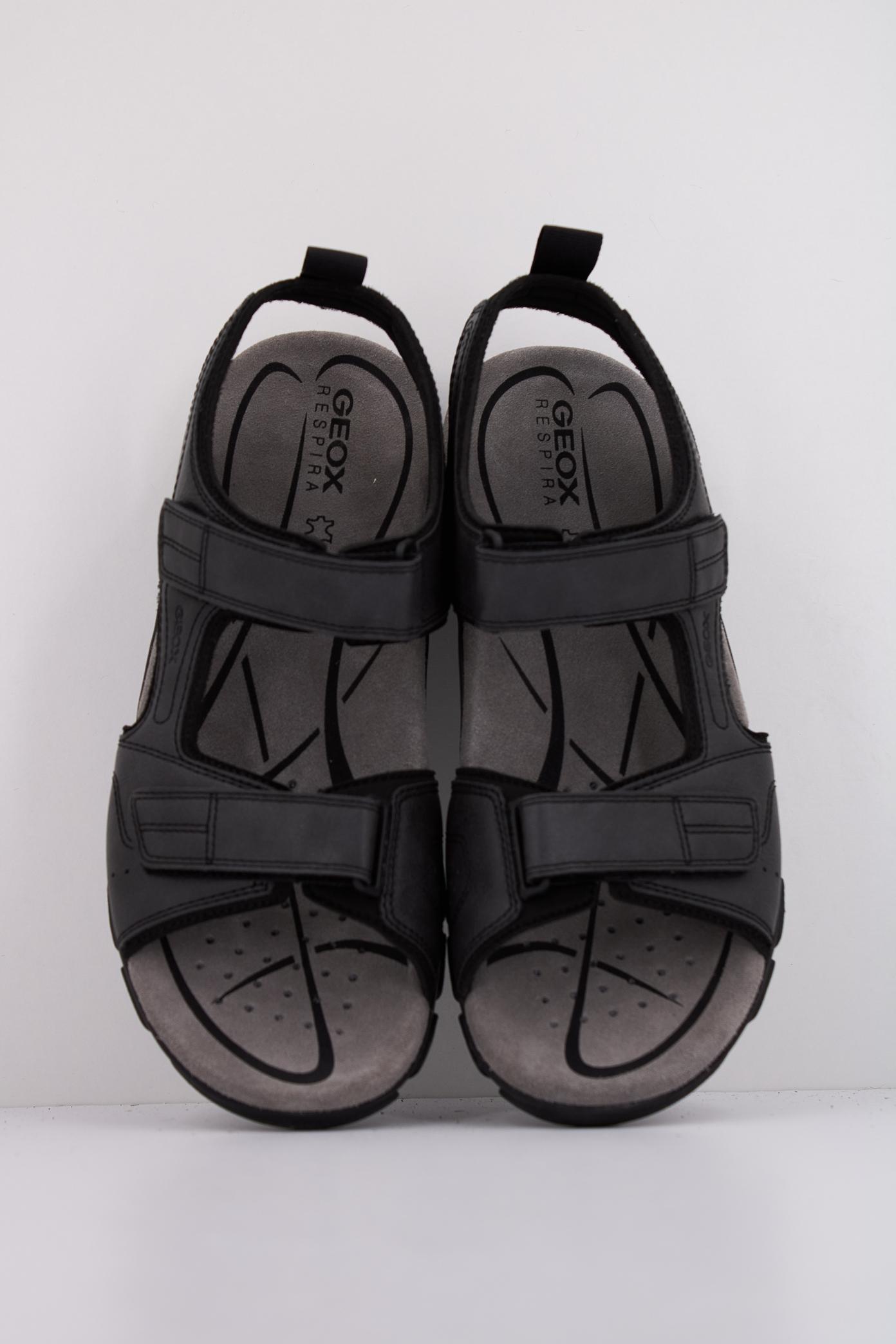 GEOX UOMO SANDAL STRADA en color NEGRO  (3)