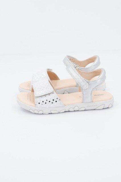GEOX  J SANDAL HAITI GIRL  en color PLATA  (1)