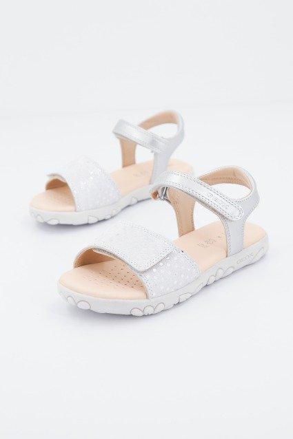 GEOX  J SANDAL HAITI GIRL  en color PLATA  (2)
