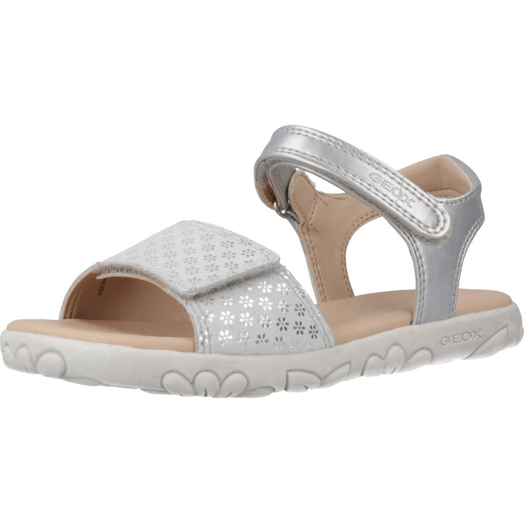 GEOX J SANDAL HAITI GIRL en color PLATA  (1)