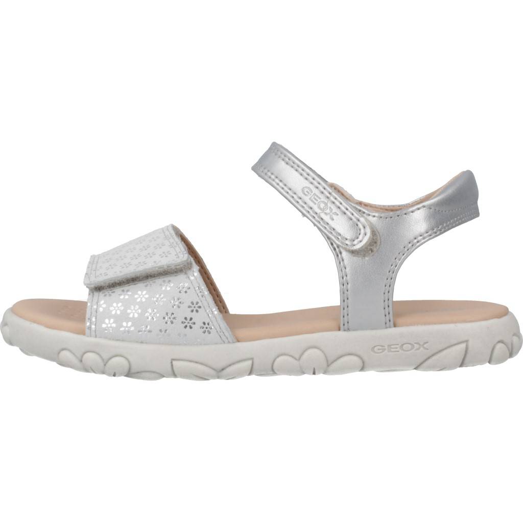 GEOX  J SANDAL HAITI GIRL  en color PLATA  (2)