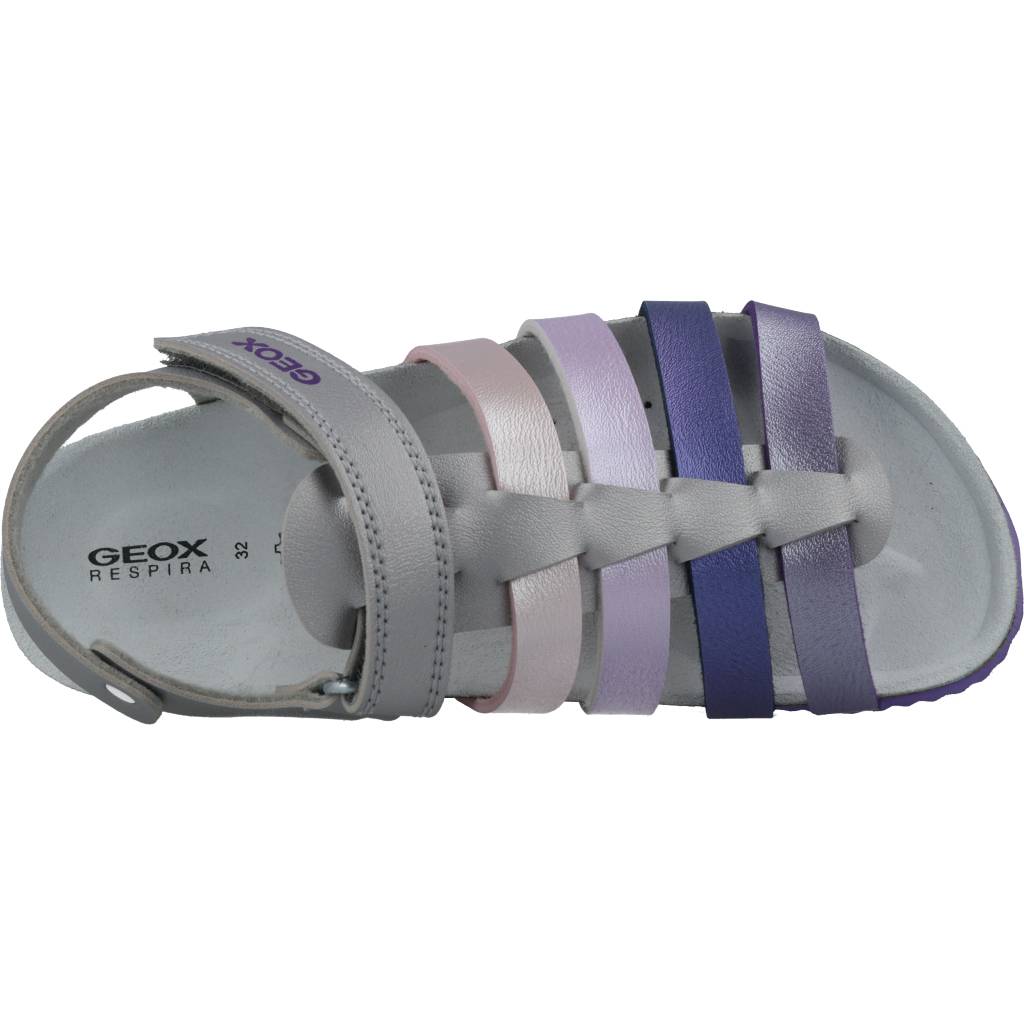 GEOX J NEW SANDAL ALOHA G en color PLATA  (7)