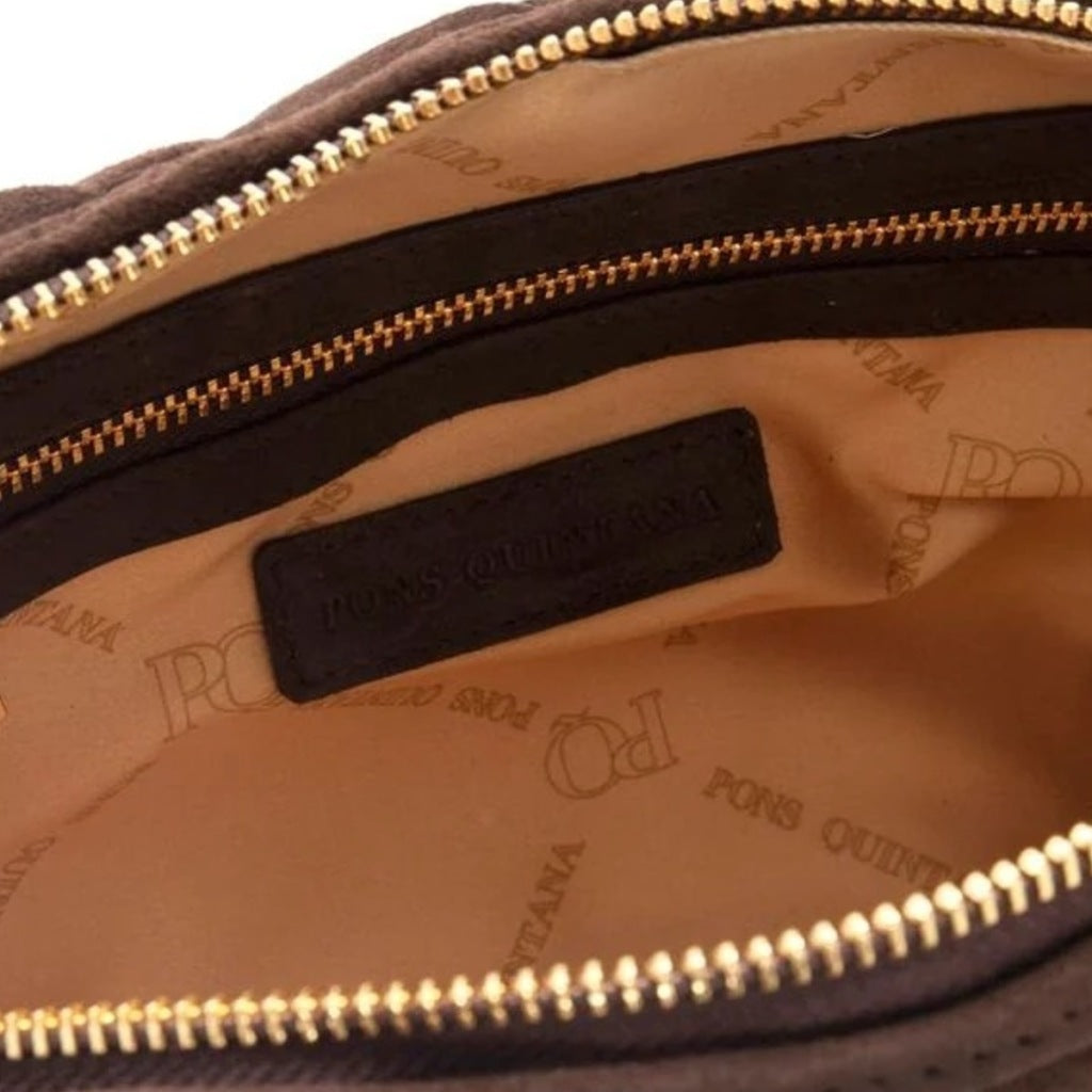 PONS QUINTANA BOLSO TRENZADO SUEDE en color MARRON  (6)