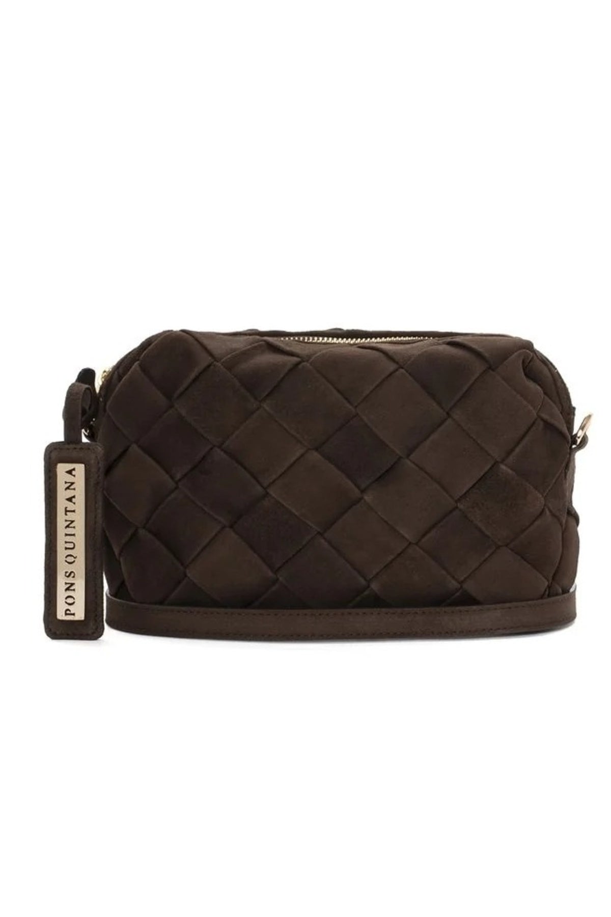 PONS QUINTANA BOLSO TRENZADO SUEDE en color MARRON  (1)