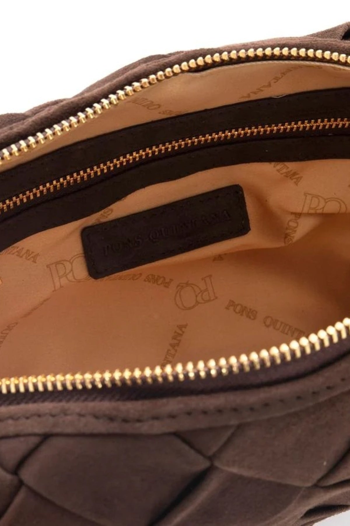 PONS QUINTANA BOLSO TRENZADO SUEDE en color MARRON  (3)
