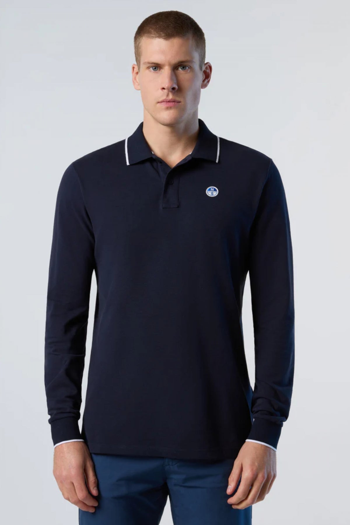 NORTH SAILS POLO LONG SLEEVE en color AZUL  (1)