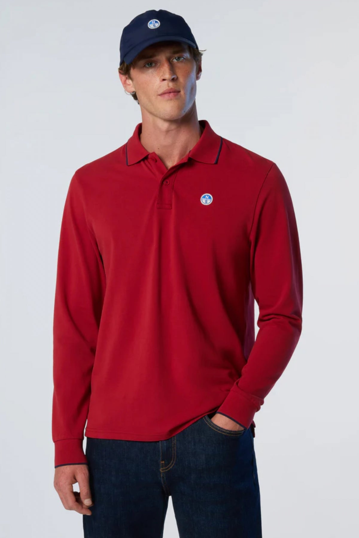 NORTH SAILS POLO LONG SLEEVE en color ROJO  (1)