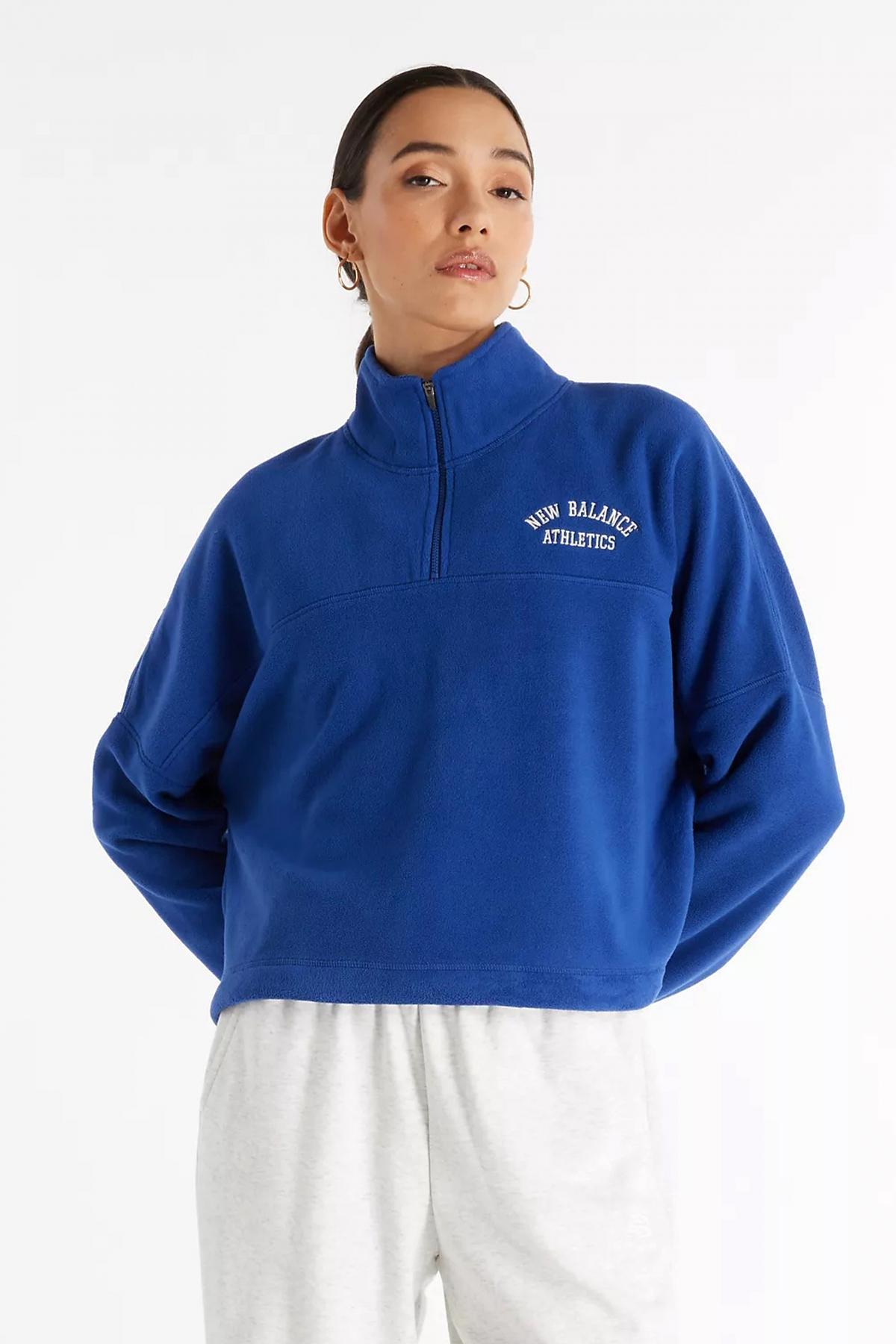 NEW BALANCE GRAPHIC POLAR FLEECE HALF Z en color AZUL  (1)