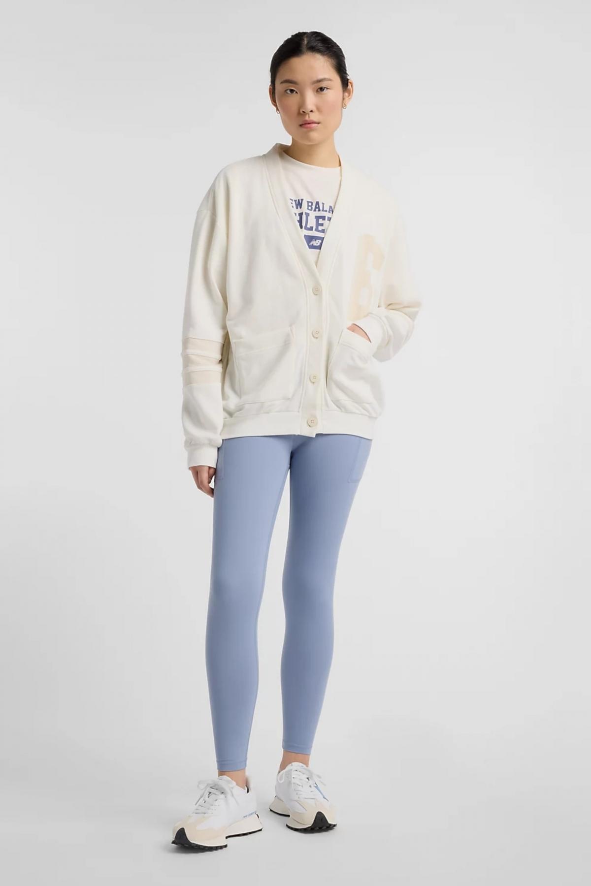 NEW BALANCE COASTAL FLEECE CARDIGAN en color BLANCO  (4)