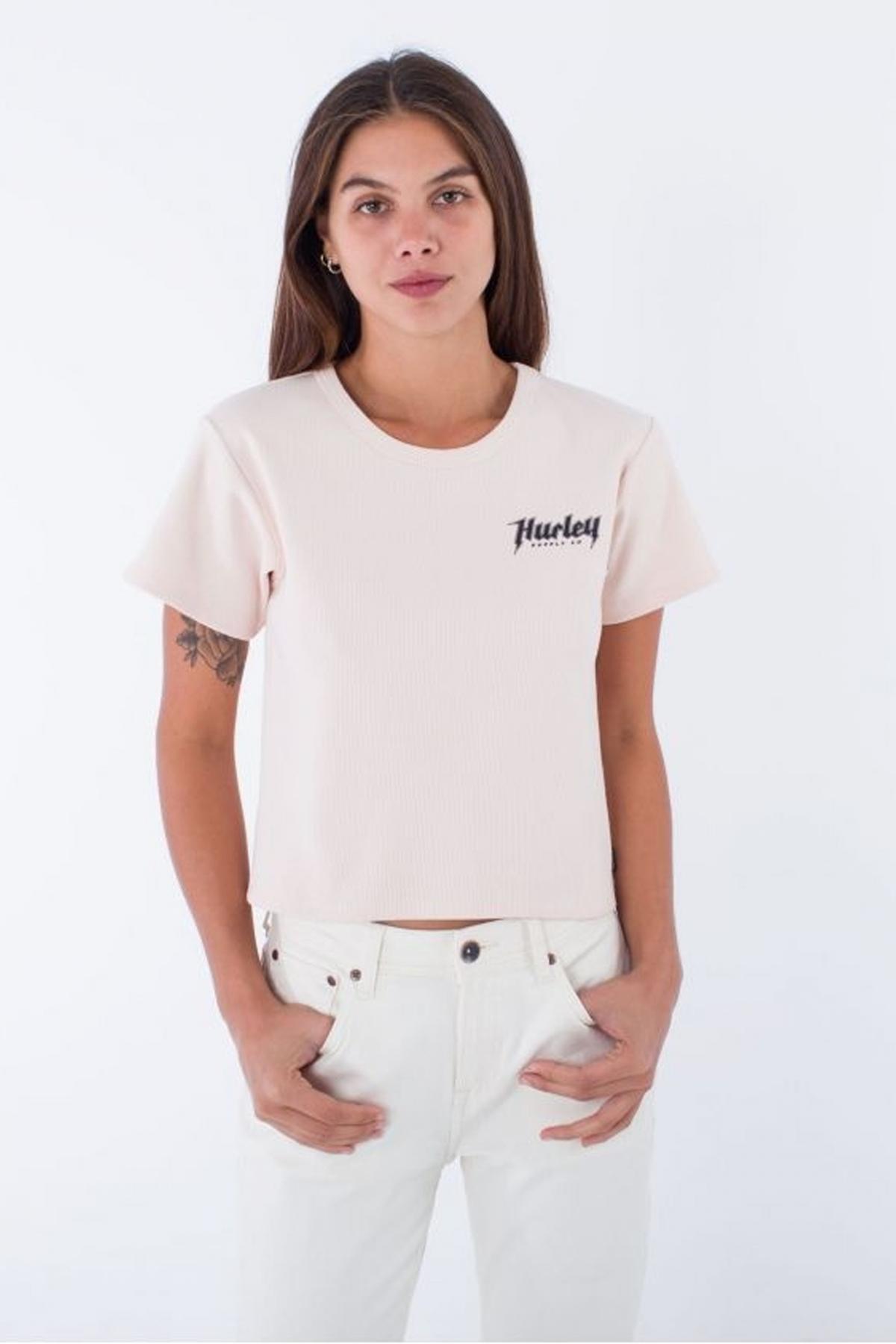 HURLEY TOMGIRL BABY RIB TEE en color ROSA  (1)
