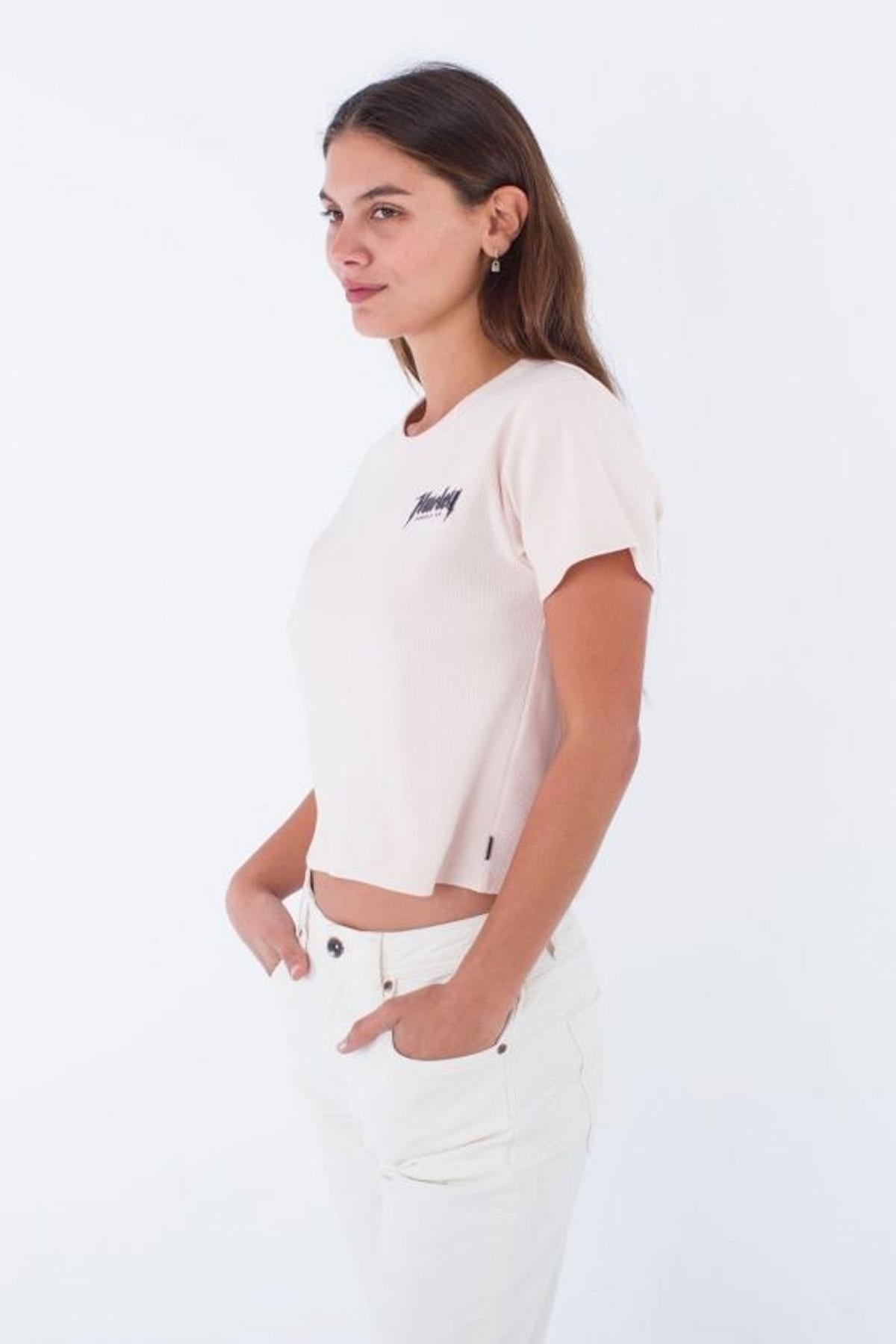 HURLEY TOMGIRL BABY RIB TEE en color ROSA  (2)