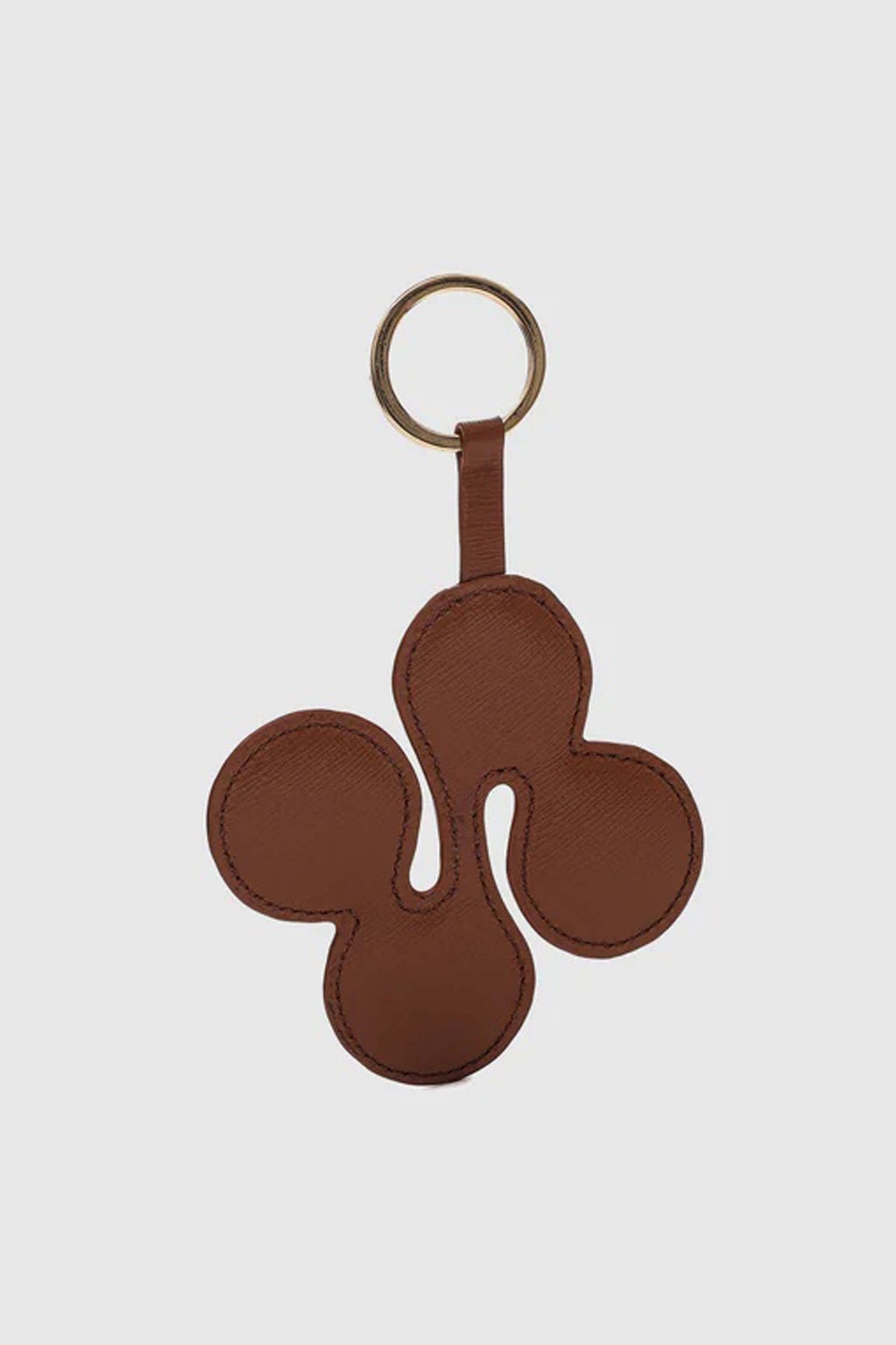 NUNOO  LOGO KEYRING FLORENCE  en color MARRON  (2)