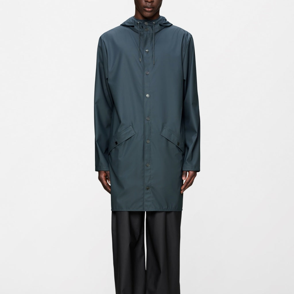 RAINS R LONG JACKET W en color VERDE  (4)