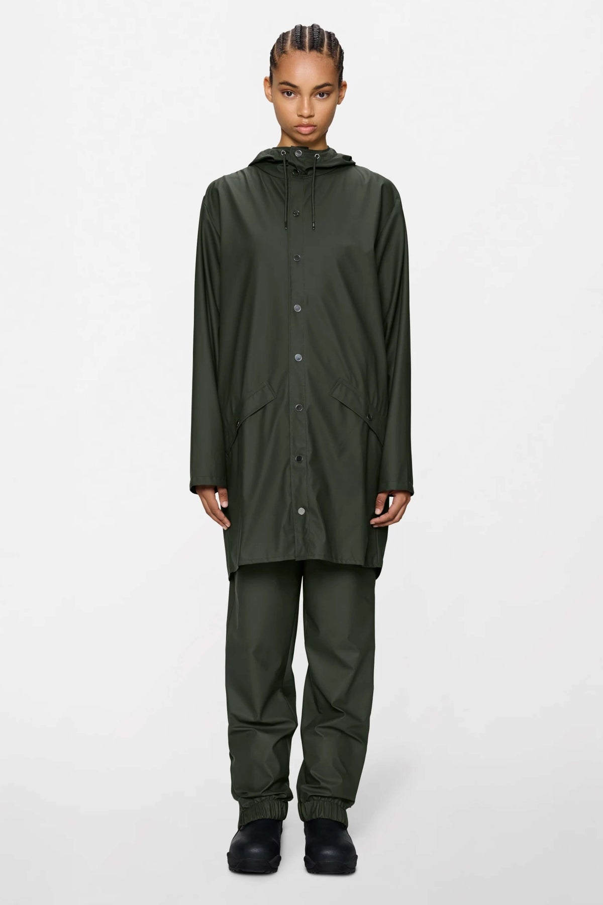 RAINS LONG JACKET W en color GRIS  (4)
