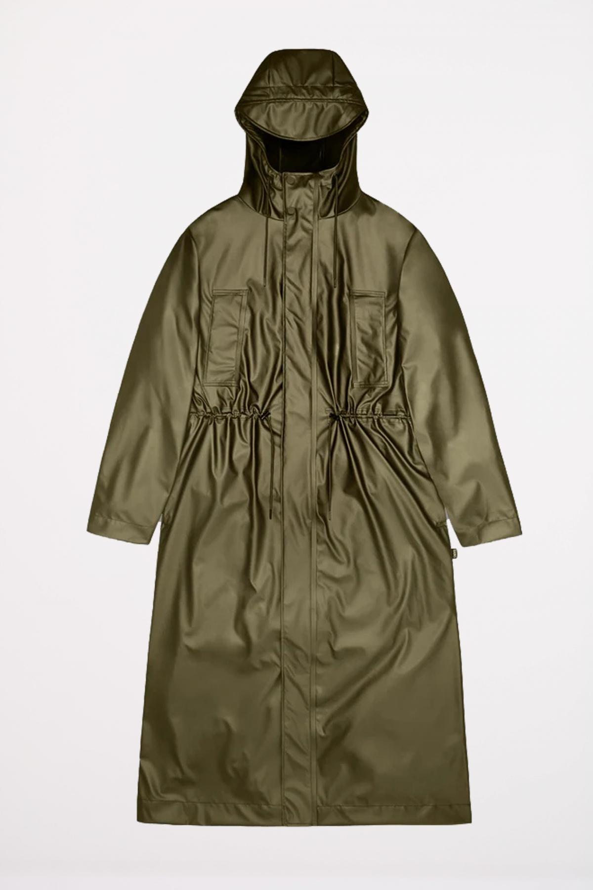 RAINS BOLD LONGEST JACKET W en color VERDE  (2)