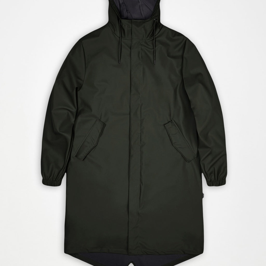 RAINS R FISHTAIL PARKA W en color VERDE  (6)