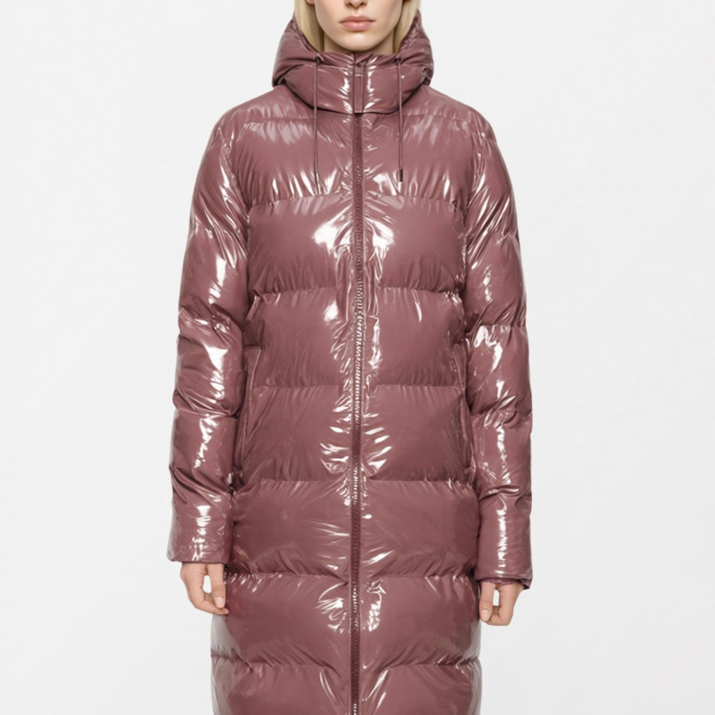 RAINS R ALTA LONGER PUFFER JACKET W en color ROSA  (5)