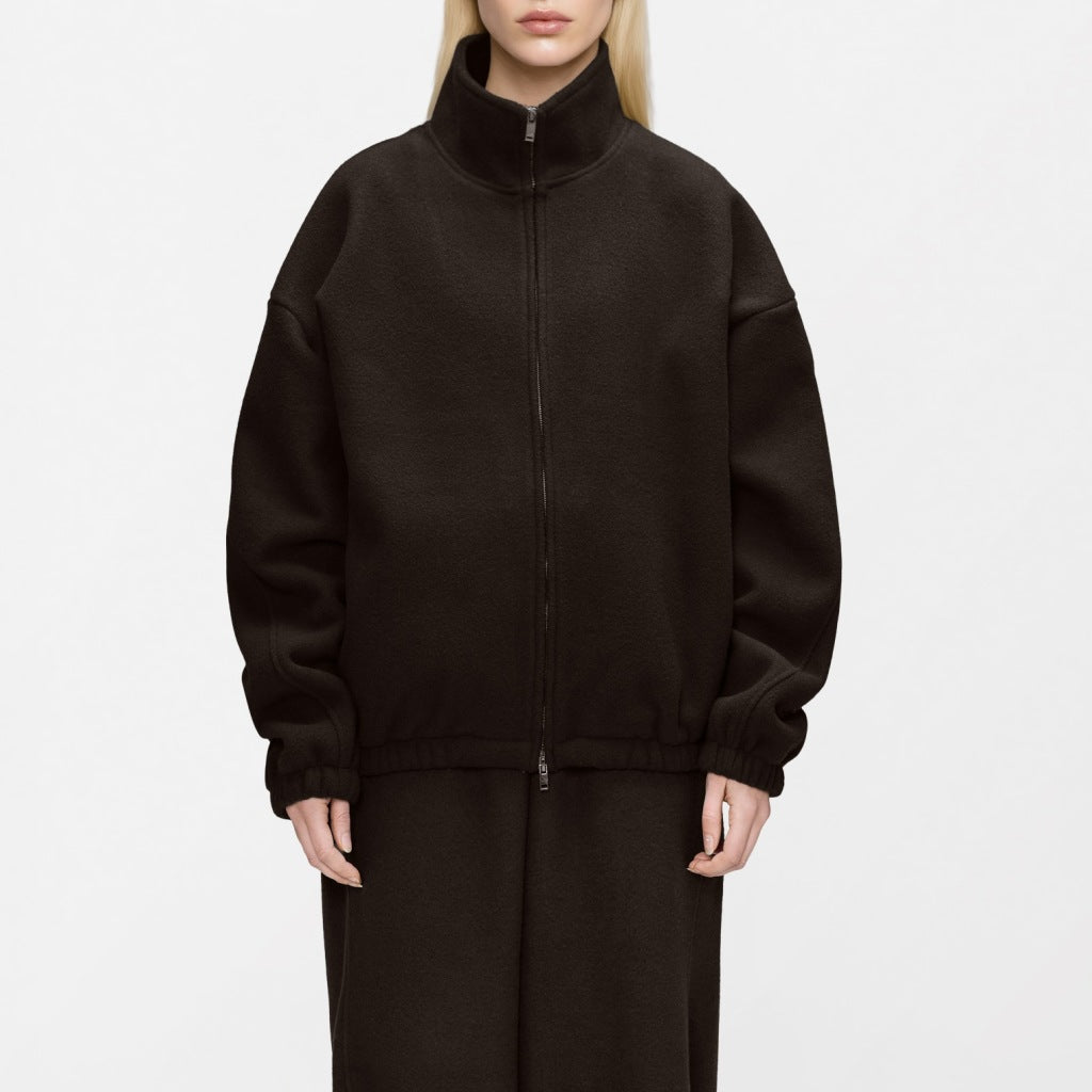 RAINS R FLEECE ZIP JACKET en color NEGRO  (6)