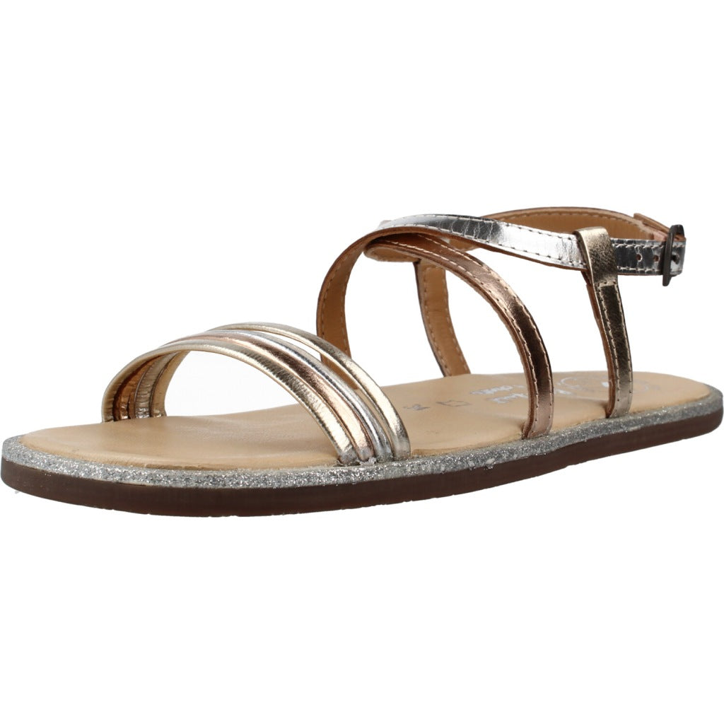 CHETTO SANDALIA EN PIEL ELEGANTE - BAREFOOT en color PLATA  (1)