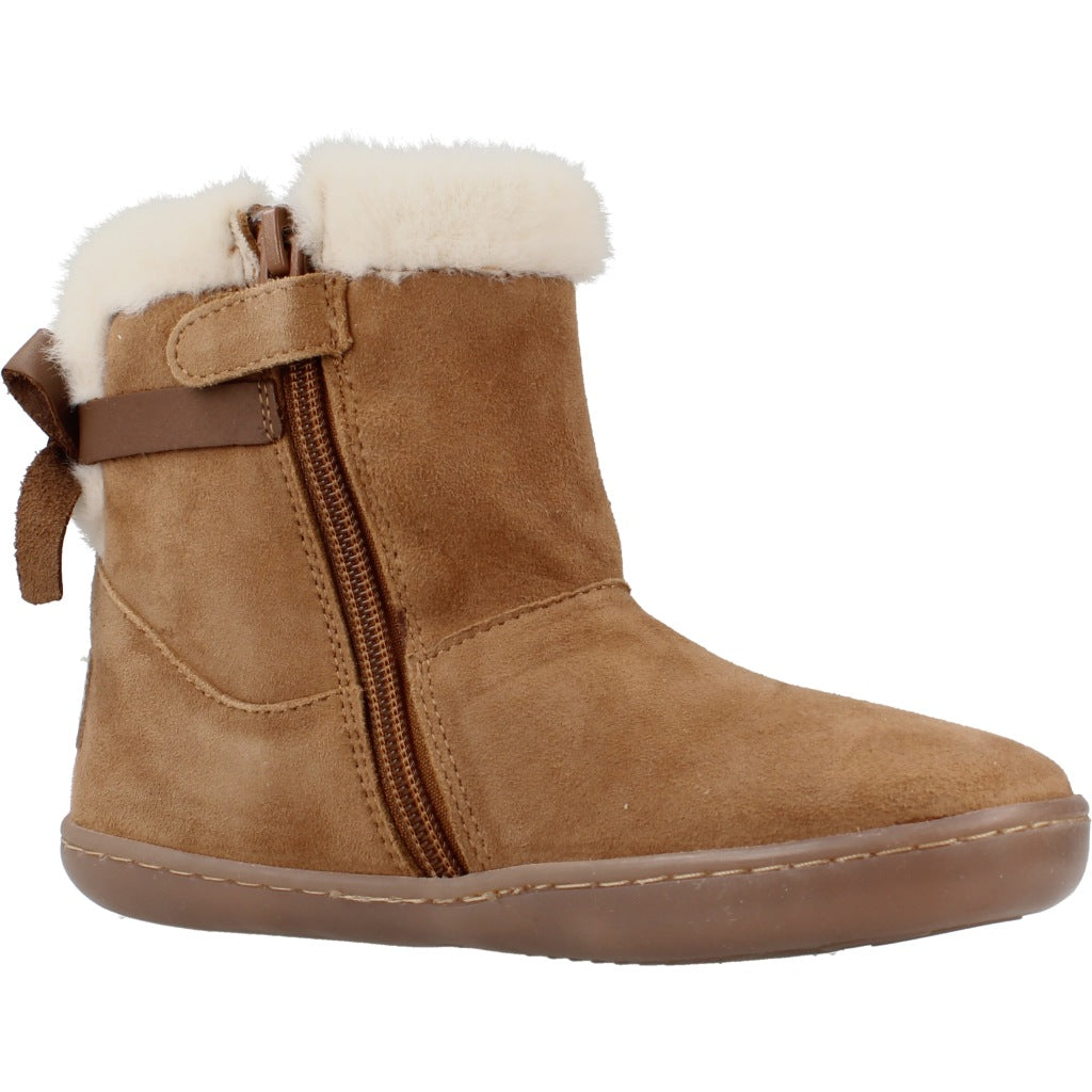 CHETTO BOTIN BAREFOOT DE PIEL CON LAZO en color MARRON CLARO  (5)