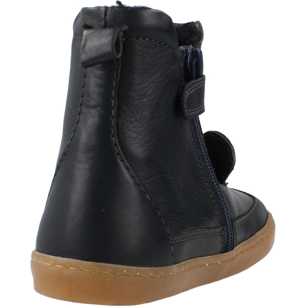 CHETTO BOTIN BAREFOOT PIEL CONEJITO CON ELASTIC en color AZUL  (3)