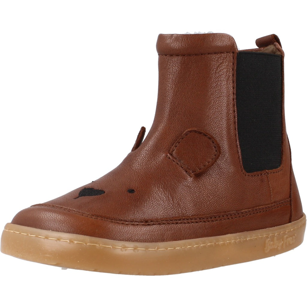CHETTO BOTIN BAREFOOT PIEL CONEJITO CON ELASTIC en color MARRON  (1)