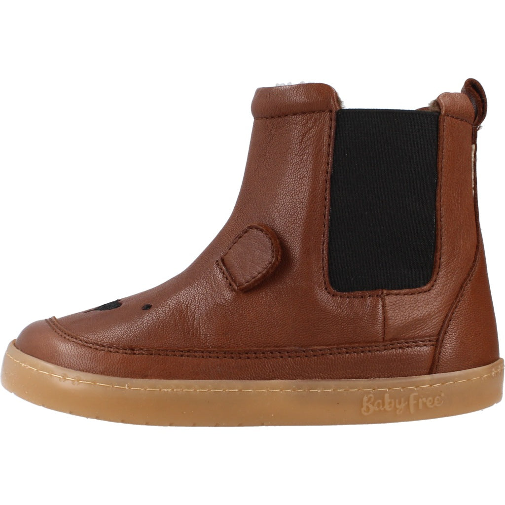CHETTO BOTIN BAREFOOT PIEL CONEJITO CON ELASTIC en color MARRON  (2)