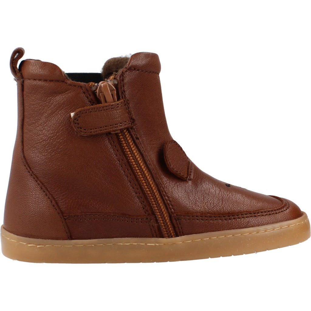 CHETTO BOTIN BAREFOOT PIEL CONEJITO CON ELASTIC en color MARRON  (4)