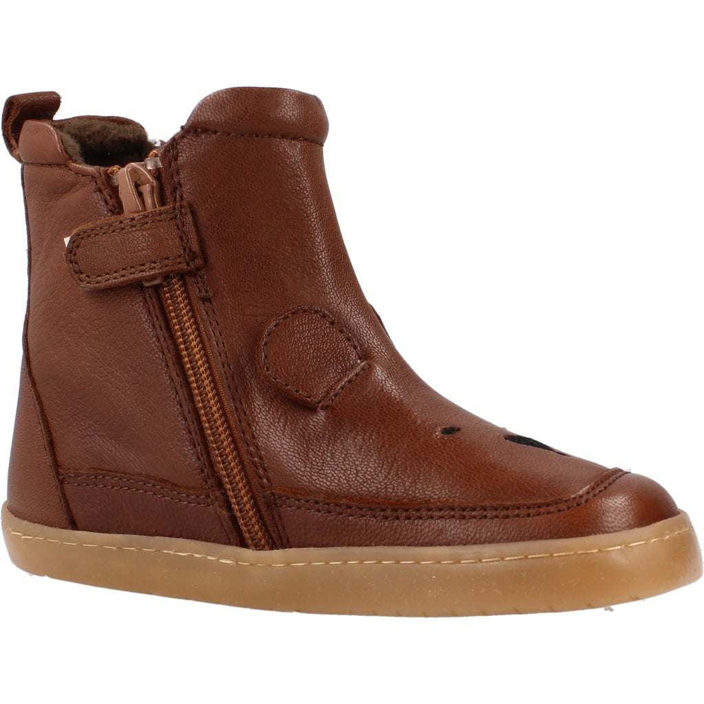 CHETTO BOTIN BAREFOOT PIEL CONEJITO CON ELASTIC en color MARRON  (5)