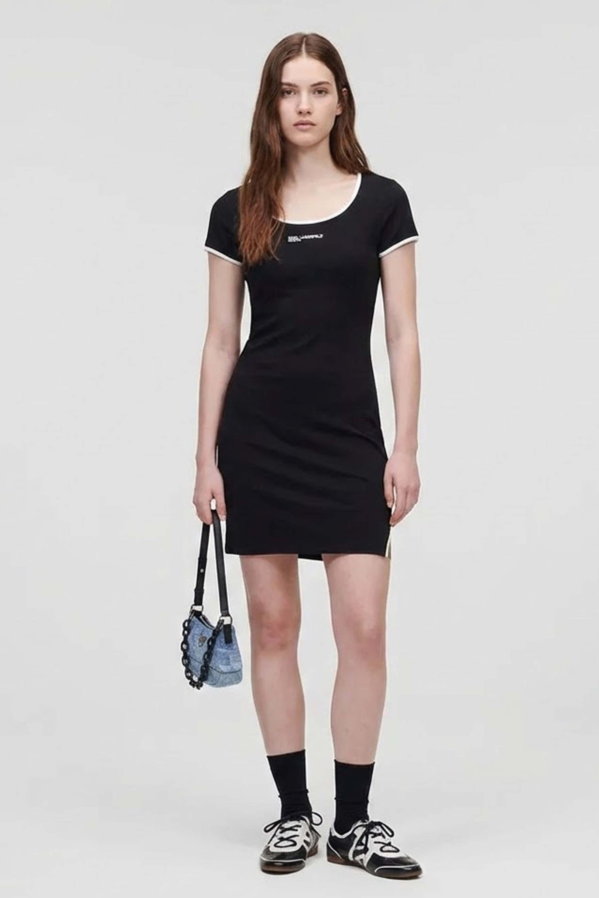 KARL LAGERFELD JEANS SSLV MILANO DRESS en color NEGRO  (1)