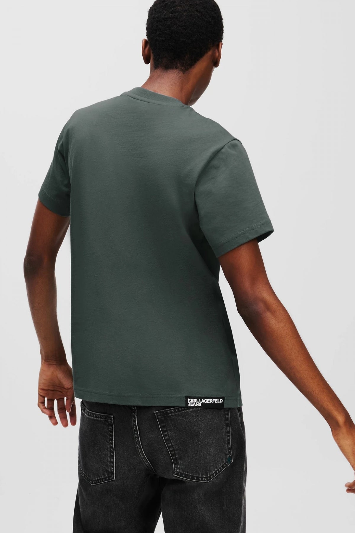 KARL LAGERFELD JEANS  KLJ SLIM SS TEE  en color VERDE  (3)