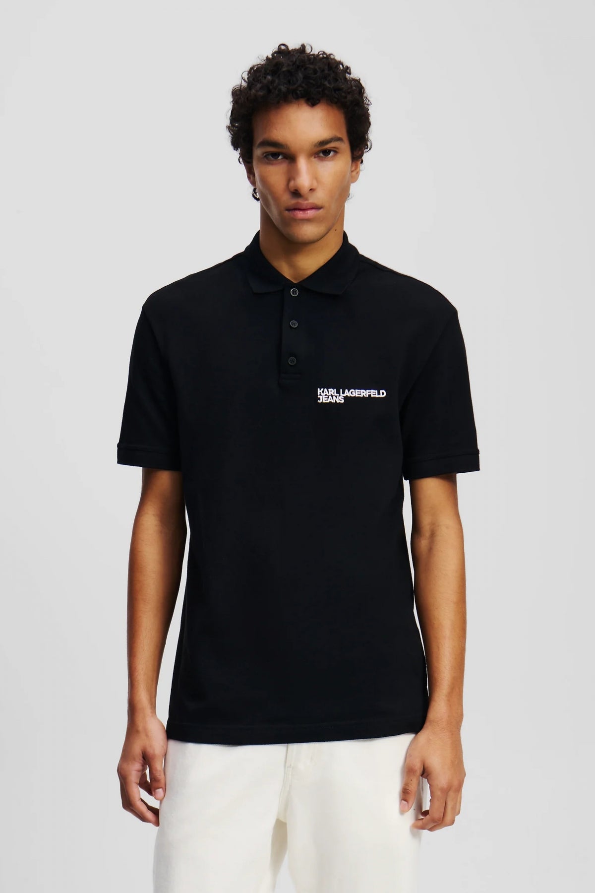 KARL LAGERFELD JEANS  KLJ REGULAR PIQUE POLO  en color NEGRO  (1)